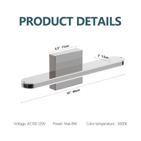 LED Bathroom Vanity Light Bar Dimmable Bathroom Light Fixtures Modern Over Mirror Lighting Fixture 16Inch BathWall LIght 8W Wall Sconce Lighting For B