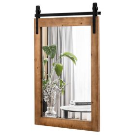 30 x 22 Inch Wall Mount Mirror with Wood Frame-White