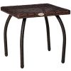 Wicker Side Table Patio All-Weather Material Outdoor Furniture