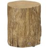 Tree Stump Stool Side Table Round Tabletop Wood Grain Finish Indoor Outdoor Natural