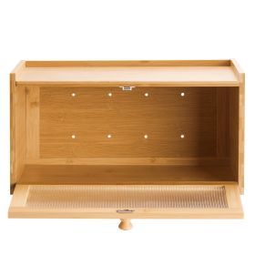 VEVOR Bread Box for Kitchen Counter, Large Capacity Bamboo Bread Storage Container, Farmhouse Wooden Breadbox Organizer for Homemade Bread