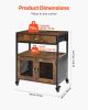 VEVOR Coffee Bar Cabinet, 24 Inch Farmhouse Coffee Bar Cabinet with Storage, Movable Coffee Bar Table with Wheels & Mesh Door