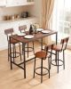 VEVOR Bar Table, 5PCS 47″ Bars Tables Set, Bar Tables and Chair Set with Rounded Edge Design, Rectangular Pub Table with Four Stools for Living Room