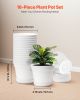 VEVOR Plastic Plant Pots, 16 Packs 6 in Durable Planters, Lightweight Nursery Pots with Drainage Holes & Detachable Saucers