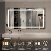 60" x 32" LED Bathroom Mirror with Anti-Fog and Touch Sensor – Modern Frameless Lighted Wall Mirror for Bathroom Vanity, Shower Room, or Dressing Area