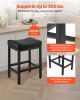 VEVOR Bar Stool Set of 2, PU Leather Counter Height Stools, 25 inch Barstool with Saddle-Seat and Metal Legs, Easy Assembly Backless Bar Chair