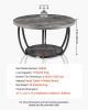 VEVOR Coffee Table, Modern Round Coffee Table, 2 Tiers Wooden Circle Center Desk with Open Storage