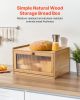 VEVOR Bread Box for Kitchen Counter, Large Capacity Bamboo Bread Storage Container, Farmhouse Wooden Breadbox Organizer for Homemade Bread