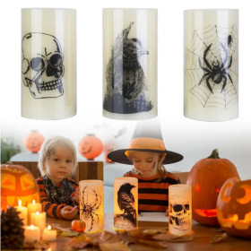 3 Pack Halloween Flameless Candle Lamp