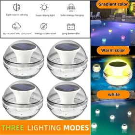 Swimming Pool Lights Solar Floating Light With Multi-Color LED Waterproof Outdoor Garden Lights 6pcs,IPX7 Waterproof Rechargeable Color Changing Led G (Option: 4pcs)