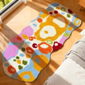 Boho Chic Colorful Abstract Bath Rug - Non-Slip, Ultra Soft, Quick-Dry Mat For Bathroom | Vibrant Artistic Design, Plush Comfort & Durable Style (Option: 60120cm2447in)