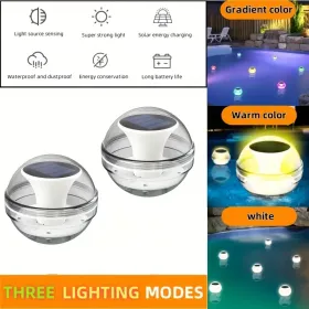 Swimming Pool Lights Solar Floating Light With Multi-Color LED Waterproof Outdoor Garden Lights 6pcs,IPX7 Waterproof Rechargeable Color Changing Led G (Option: 2Pcs)