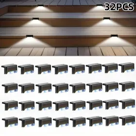 32/16 PCS Decorative Light Solar Energy Waterproof And Dustproof Light Source Sensing Suitable For Shopping Malls Guardrails Decks Stairs Gardens Cour (Option: Whitelight32PCS)