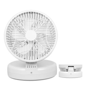 Quiet Table Fan 90 Degree Foldable Desk Fan With 4 Wind Speeds Type-C Rechargeable Wall-Mounted Fan Portable Desktop Fan For Home Bedroom Kitchen (Option: White)