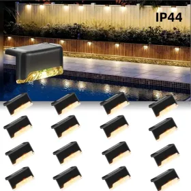 32/16 PCS Decorative Light Solar Energy Waterproof And Dustproof Light Source Sensing Suitable For Shopping Malls Guardrails Decks Stairs Gardens Cour (Option: Warmlights16PCS)