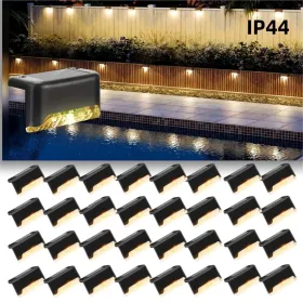 32/16 PCS Decorative Light Solar Energy Waterproof And Dustproof Light Source Sensing Suitable For Shopping Malls Guardrails Decks Stairs Gardens Cour (Option: Warmlights32PCS)