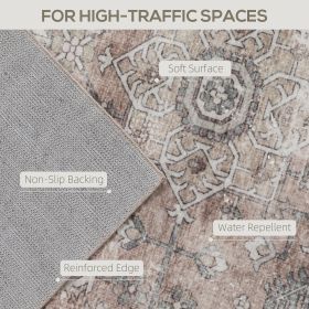 8x10 Area Rug, Vintage Machine Washable Rug, Non-Slip Floor Carpet For Living Room, Bedroom, Dining Room,brown (Option: Brown)