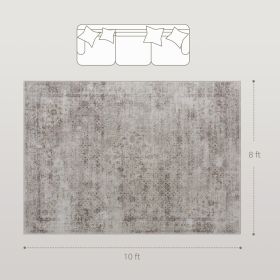 8x10 Machine Washable Area Rug , Non-Slip Traditional Floor Carpet For Living Room, Bedroom, Light Mixed-Brown (Option: Brown)