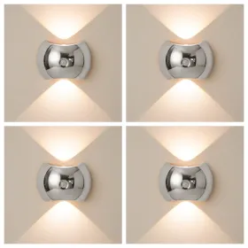 2PCS Bedroom/Living Room Lights, Motion Sensor, Luxurious Style, 60-Day Battery Life, 3 Lighting Modes, Magnetic Installation, Ideal For Stairs, Corri (Option: Silver4PCS)