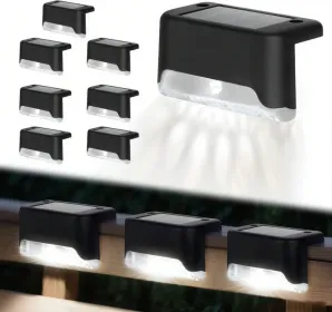 32/16 PCS Decorative Light Solar Energy Waterproof And Dustproof Light Source Sensing Suitable For Shopping Malls Guardrails Decks Stairs Gardens Cour (Option: Whitelight8PCS)