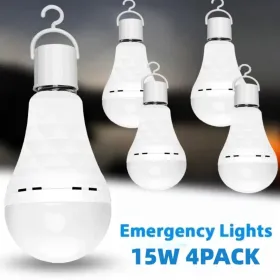 8PCS/4PCS Rechargeable LED Light Bulbs 80W Equivalent 1200mAh Battery Backup For Power Outages Emergency Use A19 Size E26/E27 Socket Portable Flashlig (Option: 4pcs)