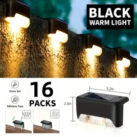 Solar Deck Lights Outdoor 16 Pack, Solar Step Lights Waterproof Led Solar Lights For Outdoor Stairs, Step , Fence, Yard, Patio, And Pathway(Warm White (Option: 16PCSWarmlight)
