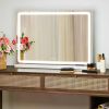 LED Vanity Mirror with Lights Aluminum Frame Bathroom Mirror Dimmable 3 Color Modes Makeup Mirror Memory Function Bedroom