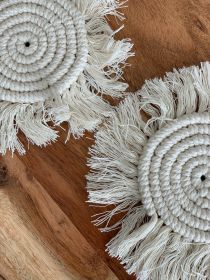 MacramÃ© Drink Coasters; (7inch) (Color: Rainbow)