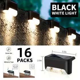 Solar Deck Lights Outdoor 16 Pack, Solar Step Lights Waterproof Led Solar Lights For Outdoor Stairs, Step , Fence, Yard, Patio, And Pathway(Warm White (Option: 16PCSWhitelight)