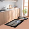Printed Absorbent & Non-Slip Door Mat - Durable Polyester Carpet with "Kitchen" Design, Ideal for Bathrooms, Hallways, Living Rooms