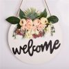 Welcome Sign Welcome Front Door Round Wood Sign Hanging Welcome Sign for Farmhouse porch Spring Welcome Sign Front Door Decoration