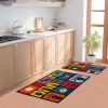 Printed Absorbent & Non-Slip Door Mat - Durable Polyester Carpet with "Kitchen" Design, Ideal for Bathrooms, Hallways, Living Rooms