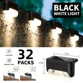 Solar Deck Lights Outdoor 16 Pack, Solar Step Lights Waterproof Led Solar Lights For Outdoor Stairs, Step , Fence, Yard, Patio, And Pathway(Warm White (Option: 32PCSWhitelight)